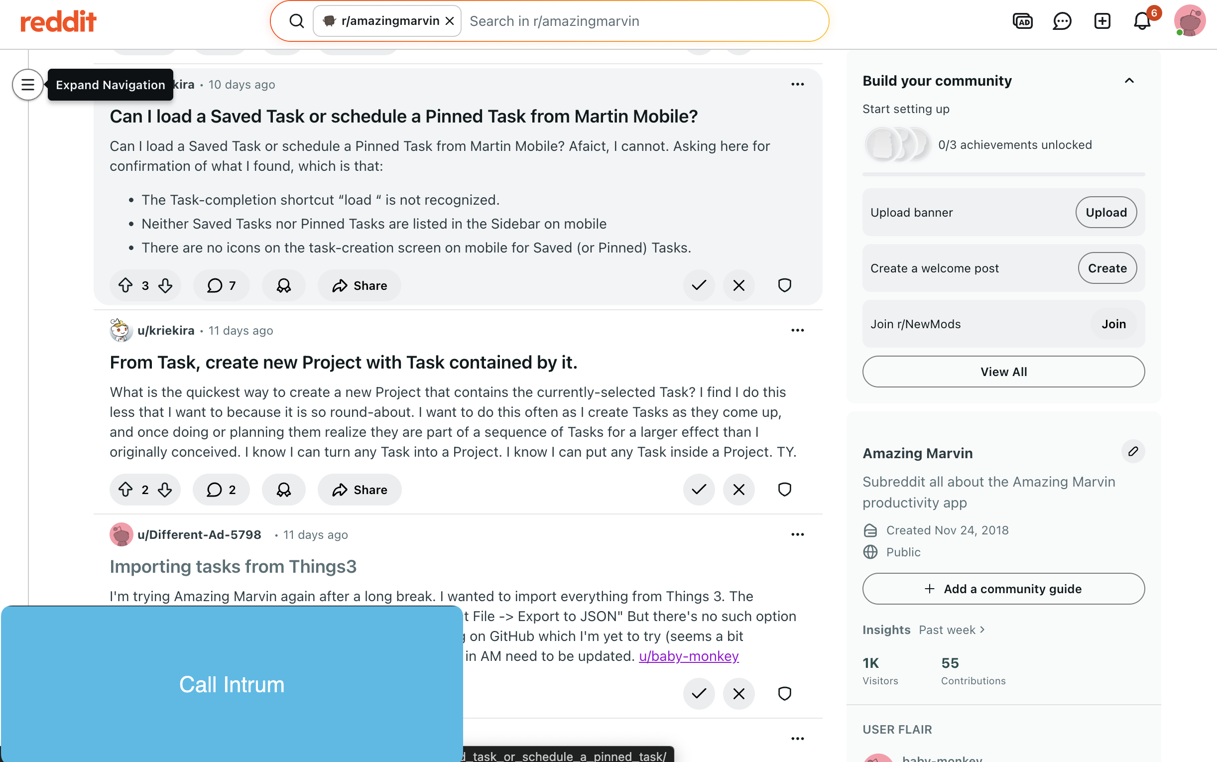 Top of Mind popup screenshot